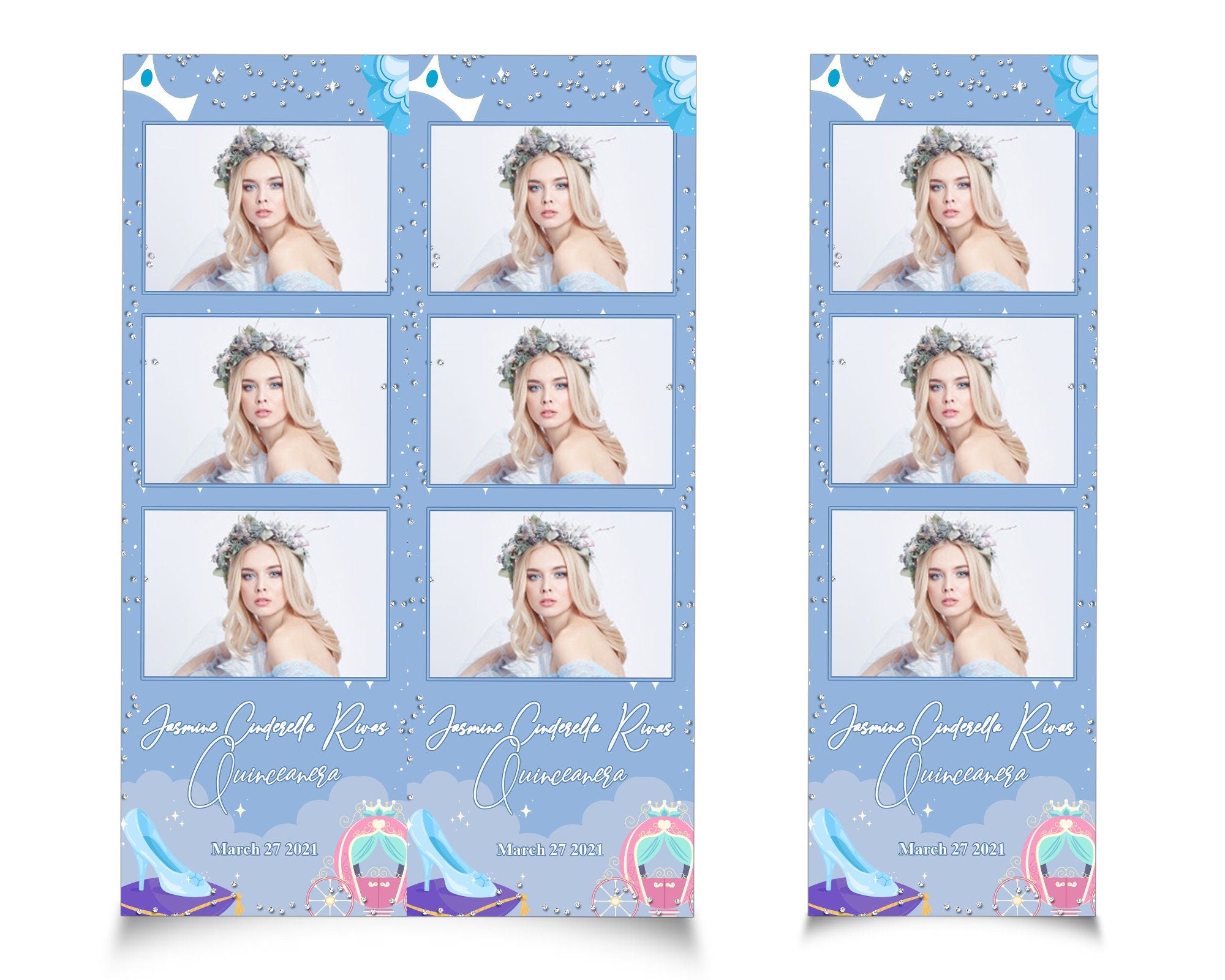 Photo Booth Template Sweet 16, Sweet Sixteen Photobooth Template, Birthday Photo Booth 2x6 with Font