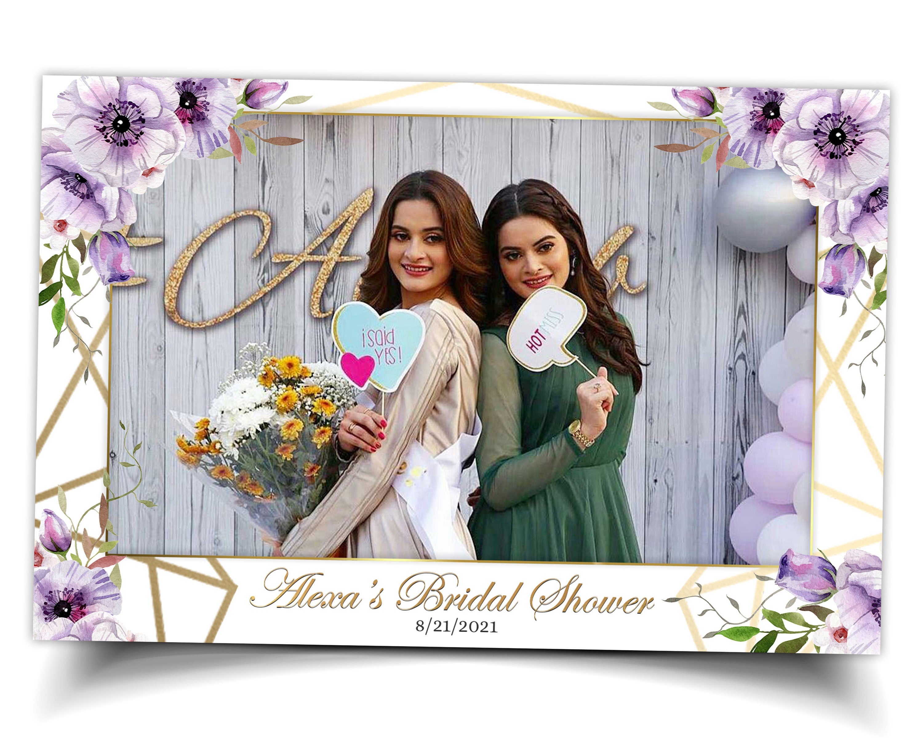 Wedding Photobooth Template, Purple Floral bridal shower, 4x6 Photo booth Template, Sweet Sixteen, Sweet 16 600