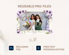 Wedding Photobooth Template, Purple Floral bridal shower, 4x6 Photo booth Template, Sweet Sixteen, Sweet 16 600