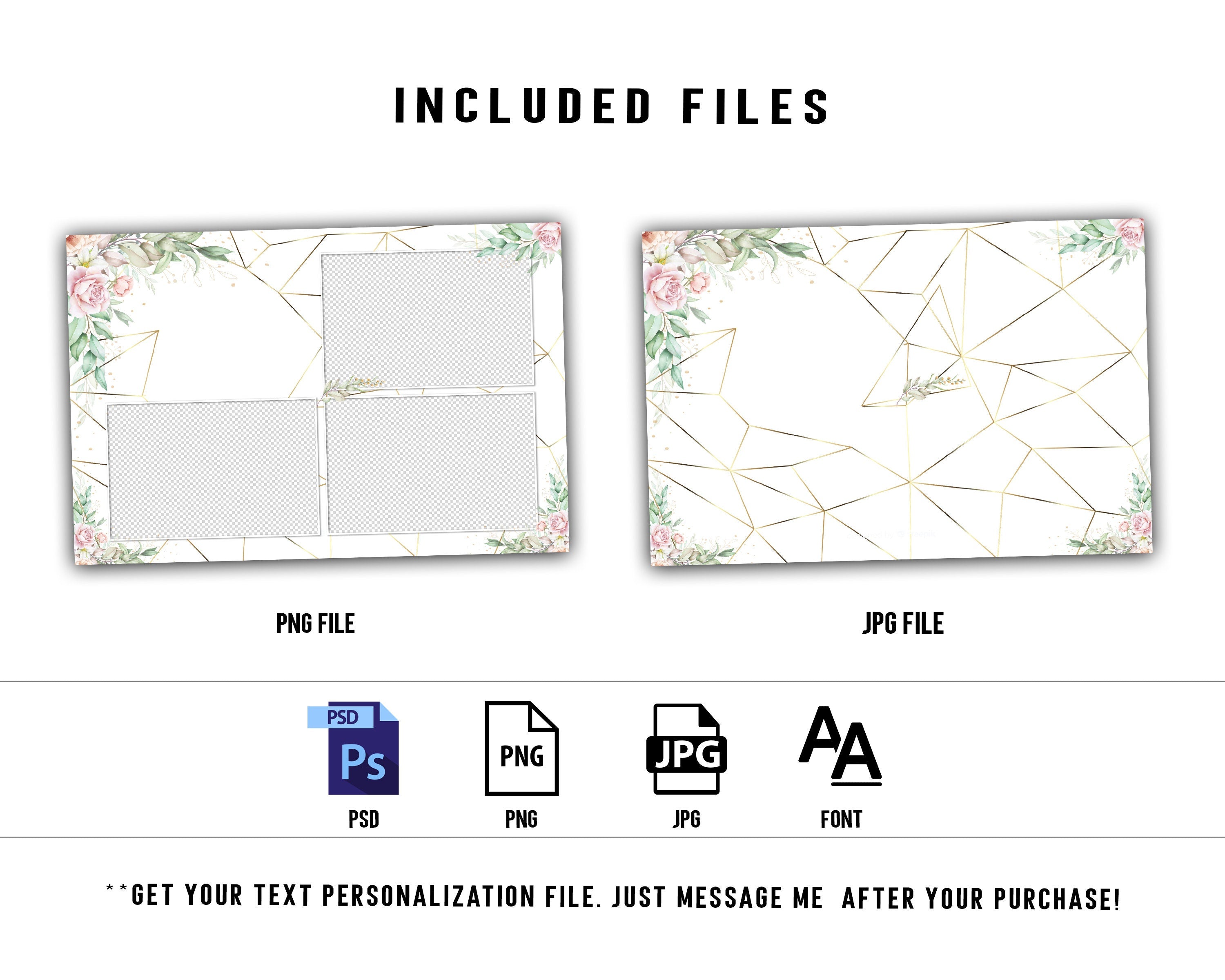 Wedding Photo Booth template bundle 2x6 stripe and 4x6