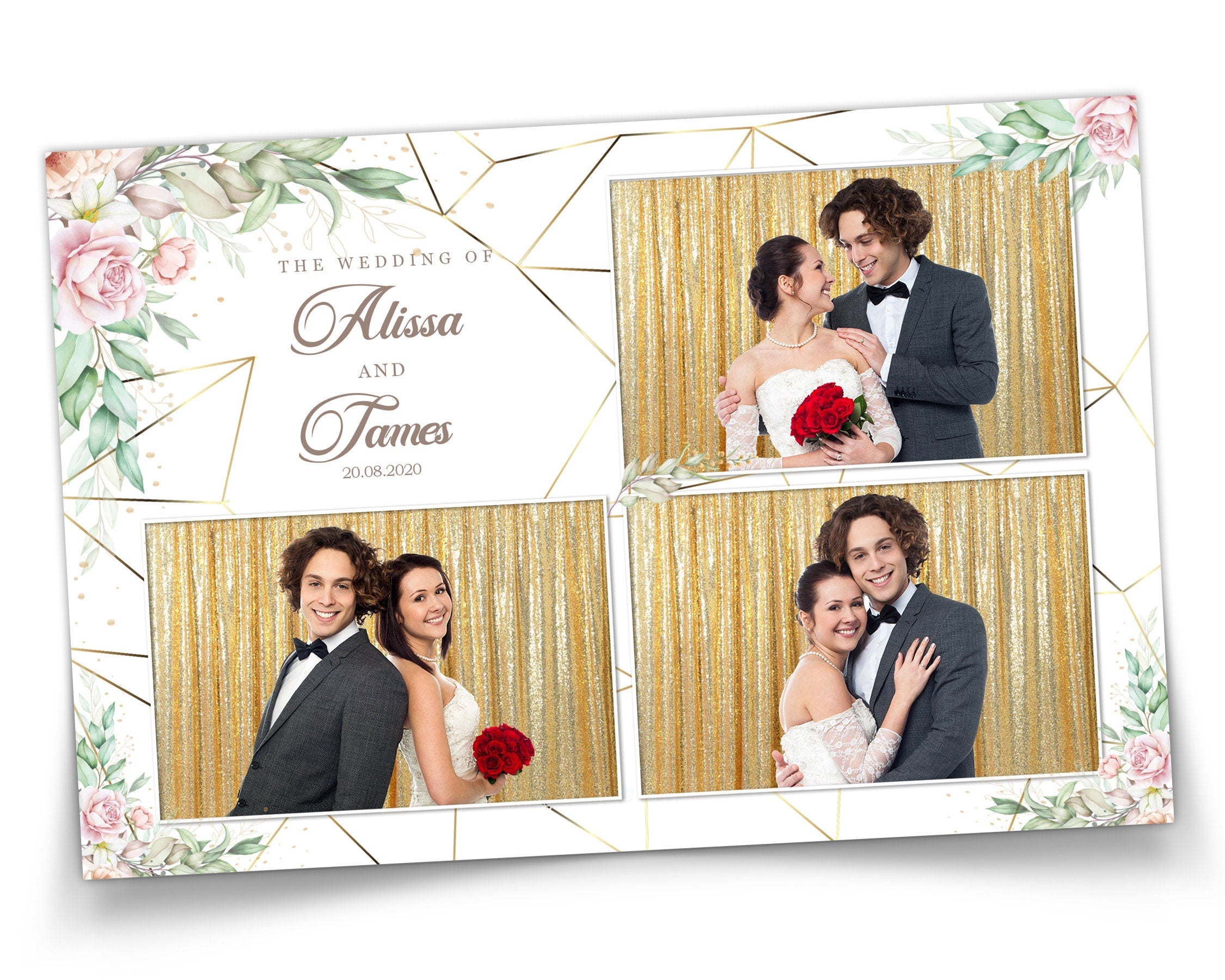 Wedding Photo Booth template bundle 2x6 stripe and 4x6