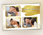 Photo Booth Template for Wedding, Gold Photobooth Template 4x6 inch 3 photos included font