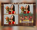Christmas Photobooth Template, Merry Christmas and New Year 2022, 4x6 Photobooth Template, wooden rustic