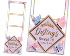 Birthday Butterfly Quinceañera Photobooth template 2x6 strip sweet sixteen 16 birthday purple pink photo booth template