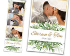 Wedding photo booth template with eucalyptus stripe 2x6 greenery leaves photo booth