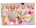 Birthday  Photo booth template 4x6 with candy land postcard photo booth template