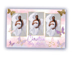 Baby Shower Gold Purple Pink Butterfly Photobooth template 4x6 strip Baby Shower Gold Purple Pink Silver Photo Booth Template