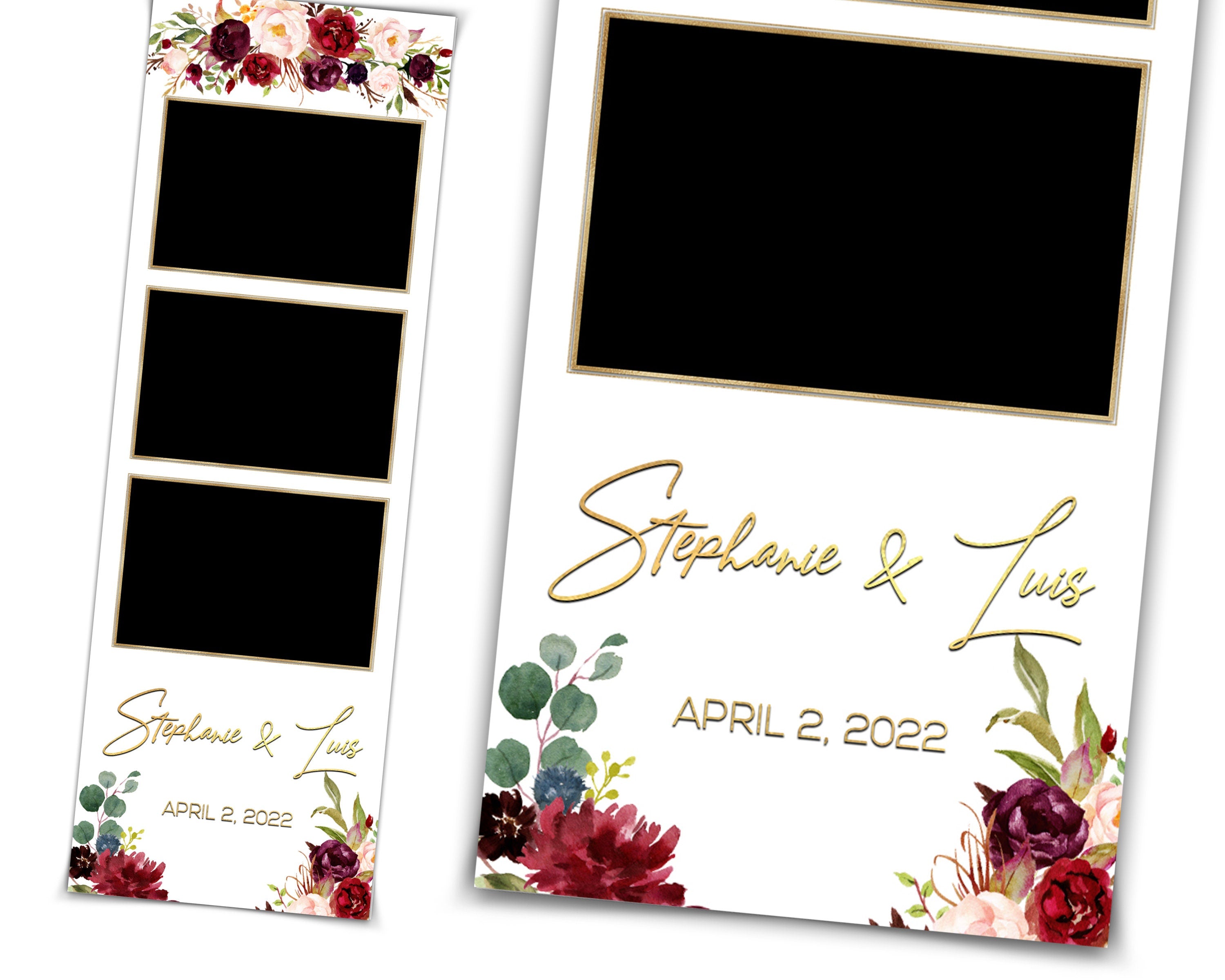 Wedding Photo Booth Template Purple Floral Photobooth Template Wedding Photo booth Template Sweet Sixteen Sweet 16 Bridal Shower purple plum