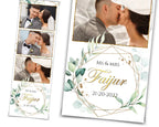 Wedding photo booth template with eucalyptus stripe 2x6