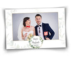 Wedding Photo booth template with eucalyptus leaves greenery 4x6 postcard