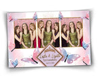 Birthday Blue Butterfly Quinceañera Photobooth template 4x6 Mirror Booth sweet sixteen 16 birthday purple pink photo booth template