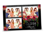Photobooth Template Floral Bridal Wedding Quinceanera Sweet Sixteen 16 Birthday Photo Booth Template 4x6