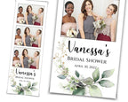 Bridal Shower Photo Booth Template Floral Leaves 2x6 strip botanic watercolor