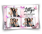 Birthday Butterfly Quinceañera Photobooth template 4x6 sweet sixteen 16 birthday purple pink photo booth template