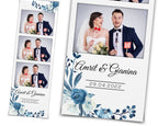 Wedding Photo Booth Template blue floral 2x6