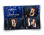 Photo Booth Template for Wedding, Birthday Photobooth, Sweet 16, Anniversary Blue 4x6 Photo Booth Overlay, Blue Black Bokeh Bday, 725