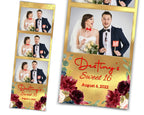 Wedding Photobooth Template, Floral Photobooth Template, 2x6 Wedding Photo booth Template, Sweet Sixteen, Sweet 16, Bridal Shower, with font