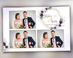 Wedding Photobooth template 4x6 strip with Floral blush flowers purple rose and greenery photo booth template