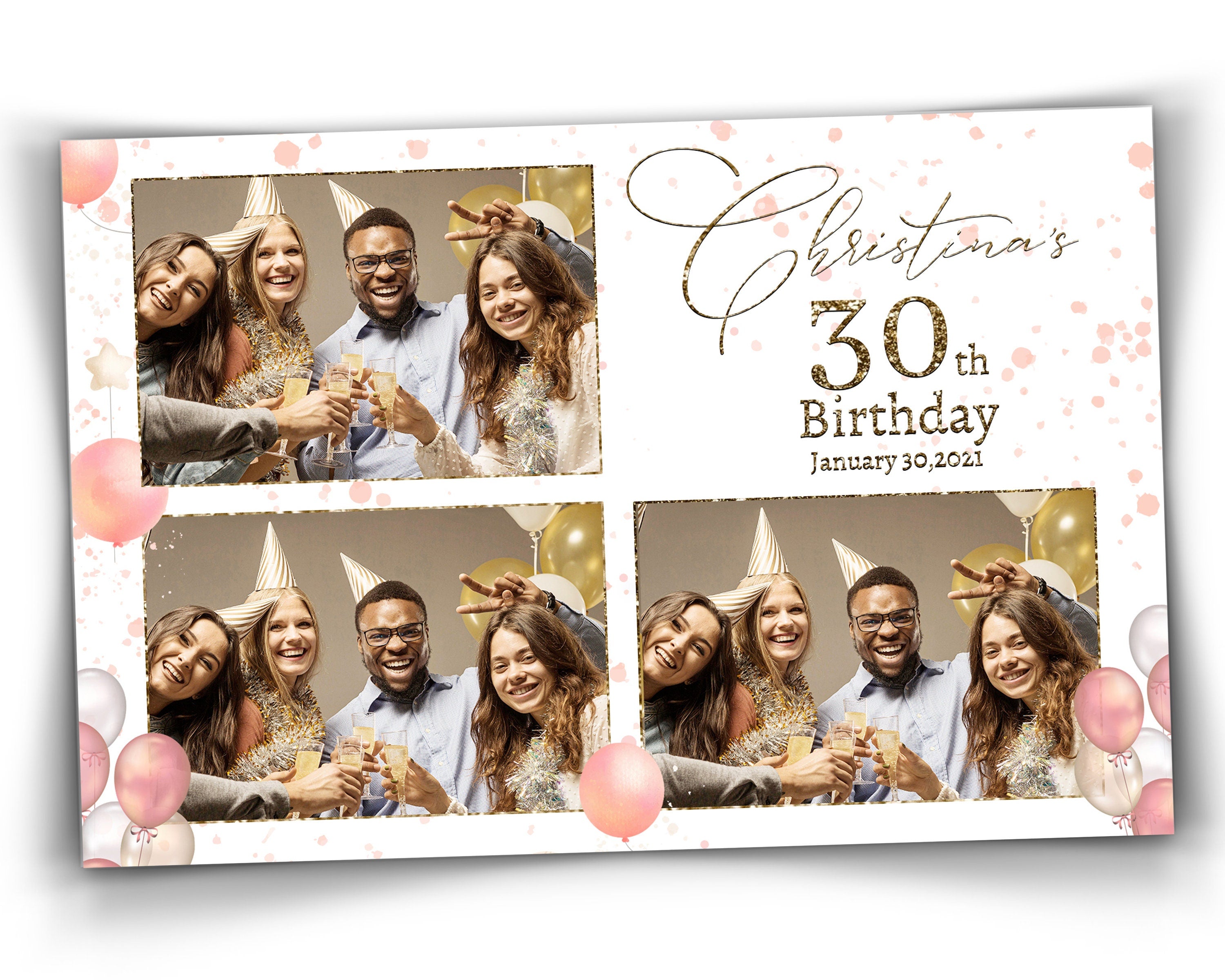 Quince Photo Booth Birthday Photobooth Template Quinceañera rose gold Balloon sweet 16 Photo Booth Mis Quince XV Quinceanera 444