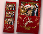 Christmas Photobooth Template Merry Christmas and New Year Strip Winter Wonderland and Holiday Photobooth Template Gold Black Silver 2x6