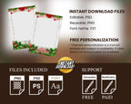 Christmas Photobooth Template Merry Christmas and New Year Strip Winter Wonderland and Holiday Photobooth Poinsettia