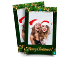 Green Gold Christmas Photobooth Template 4x6 Portrait Mirror booth template Single photo