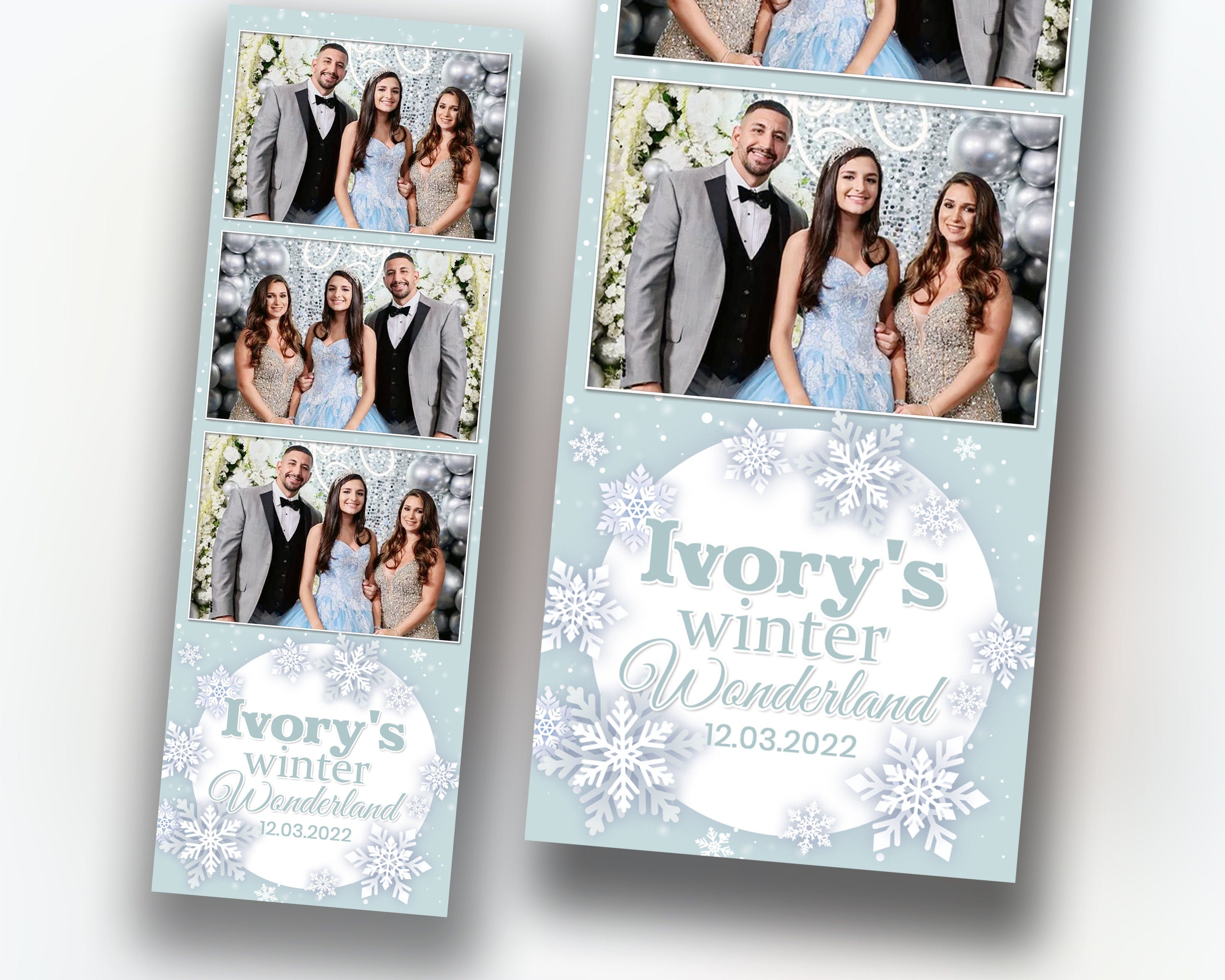 Photo Booth Template, Winter Wonderland, Winter Carnival 2021 2x6 photo stripe