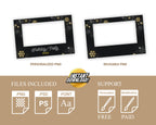 Gold Black Silver Christmas Photobooth Template 4x6 Single photo landscape Merry Christmas and New Year and Holiday photo booth Template