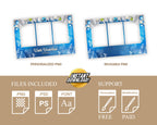Winter Wonderland & Merry Christmas Holiday Party Mirror Photobooth Template, New Year 2023 4x6 Landscape white pine tree snow flakes