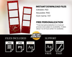 Christmas Photobooth Template Merry Christmas and New Year Strip Winter Wonderland and Holiday Photobooth Template Gold Black Silver 2x6