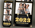 Photo Booth Template New Year 2023 Golden Photobooth Template 2x6 Photo Strips Frame Template