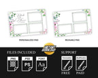 Bridal Shower Wedding Photobooth template 4x6 with Floral blush flowers and greenery photo booth template