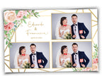 Wedding Photobooth template 4x6 with Floral blush flowers and greenery postcard photo booth template