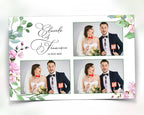 Bridal Shower Wedding Photobooth template 4x6 with Floral blush flowers and greenery photo booth template