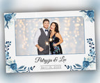 Wedding Photo Booth Template blue floral 4x6 Single pic layout 5