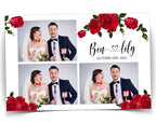 Red Rose Photobooth Template, Red Flowers Wedding Photo Booth, Red Floral Anniversary, Bridal Shower