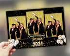 Class of 2023 Black & Gold Graduation Photobooth Template Stylish Elegant 4x6 Mirror Booth Triple shot photo booth template PSD PNG Fonts
