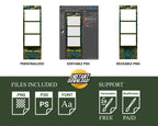 Enchanted Forest Prom 2024 Photobooth Template 2x6 stripe 3 photo Class of 2024 Graduation Photo booth Template Green PSD PNG Editable
