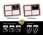 Graduation Celebration Party Photobooth Template Class of 2023 Silver Glitter Black Red Prom photo booth template Grad