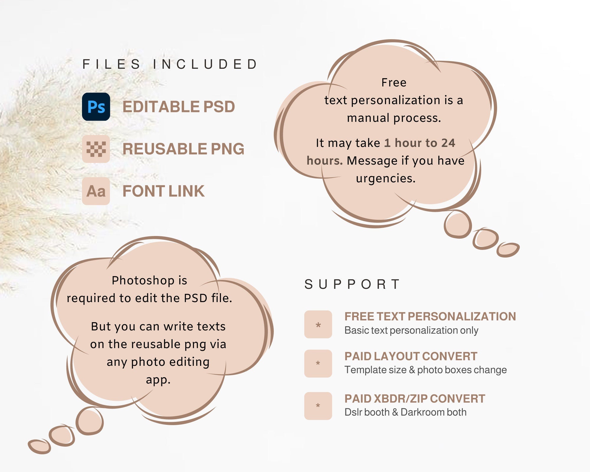 Wedding Photobooth template 4x6 postcard 3 photo greenery eucalyptus wreath leaves elegant greenery photo booth editable template PSD PNG