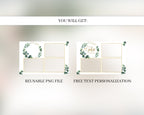 Wedding Photobooth template 4x6 postcard 3 photo greenery eucalyptus wreath leaves elegant greenery photo booth editable template PSD PNG