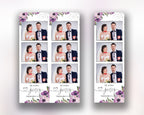 Wedding Anniversary Photobooth template with Floral blush flowers purple and greenery photo booth template