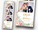 Wedding Photobooth Template, Floral Photobooth Template, 2x6 Wedding Photo booth Template Sweet 16