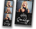Mis Quince Photobooth Template Black Glitter Wedding Template Black Photo booth Template Anniversary 2x6