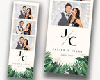 Monstera Leaves Wedding Photobooth template 2x6 Strip greenery bridal shower photo booth template Mirror Booth Salsa Touchpix