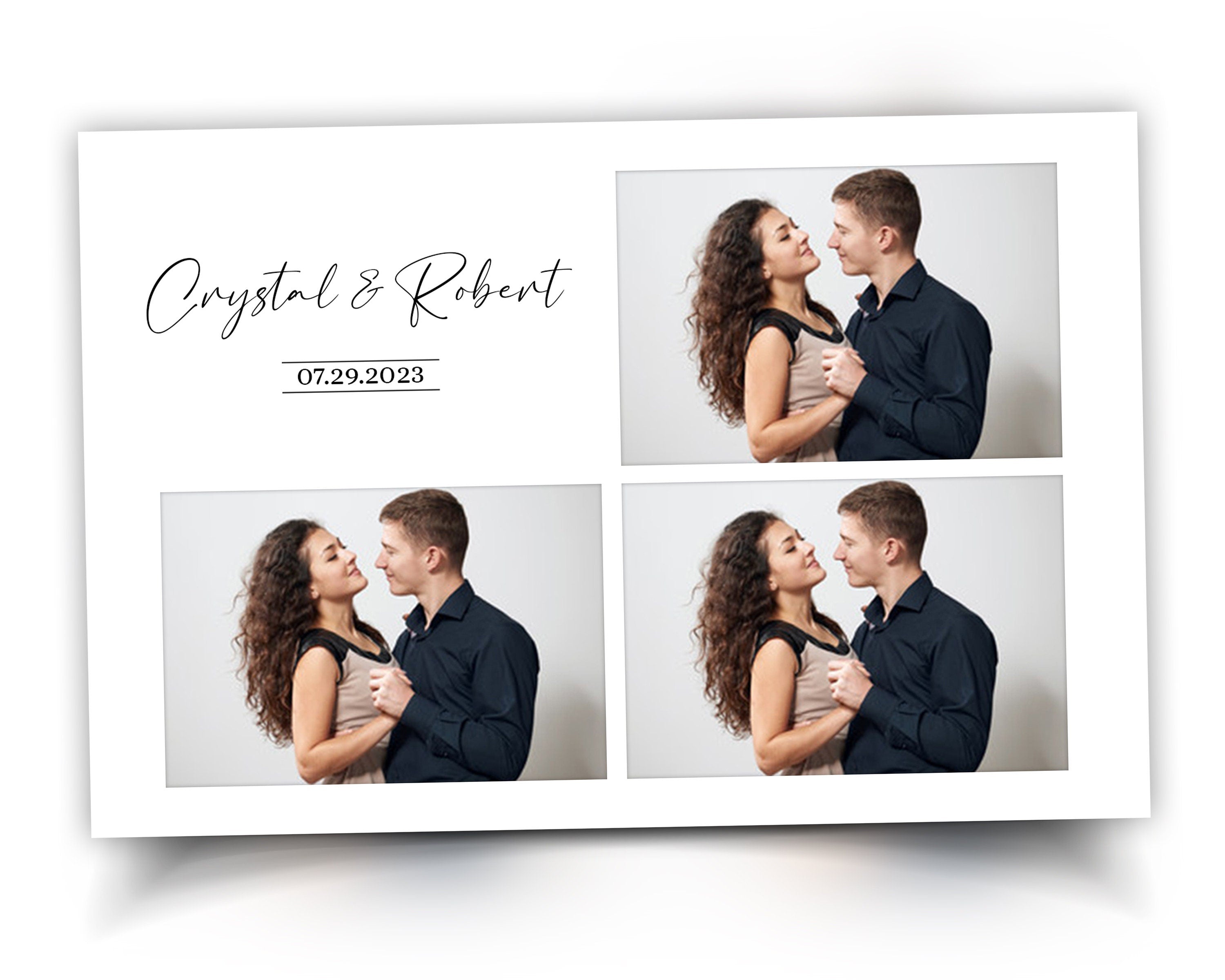 Wedding signature black and white Anniversary Photo Booth Template 2x6 strip Bridal Shower Photobooth Template Miror booth salsa touchpix