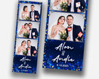 Wedding Photobooth template 2x6 Navy Blue Royal Blue and Gold photo booth template