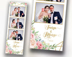Wedding Photobooth Template, Floral Photobooth Template, 2x6 Wedding Photo booth Template Sweet 16
