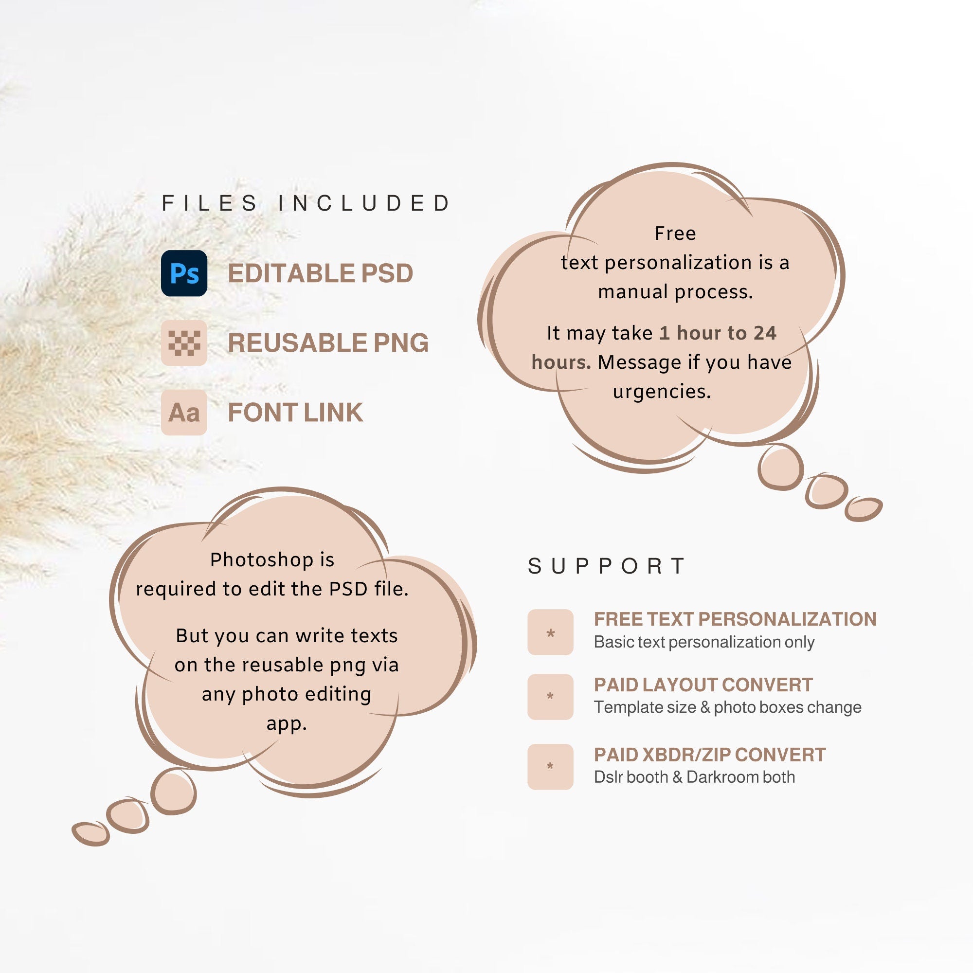 Wedding Photobooth template 4x6 with Floral blush pink flowers and greenery with gold lines 3 photo Anniversary photo booth template TB683