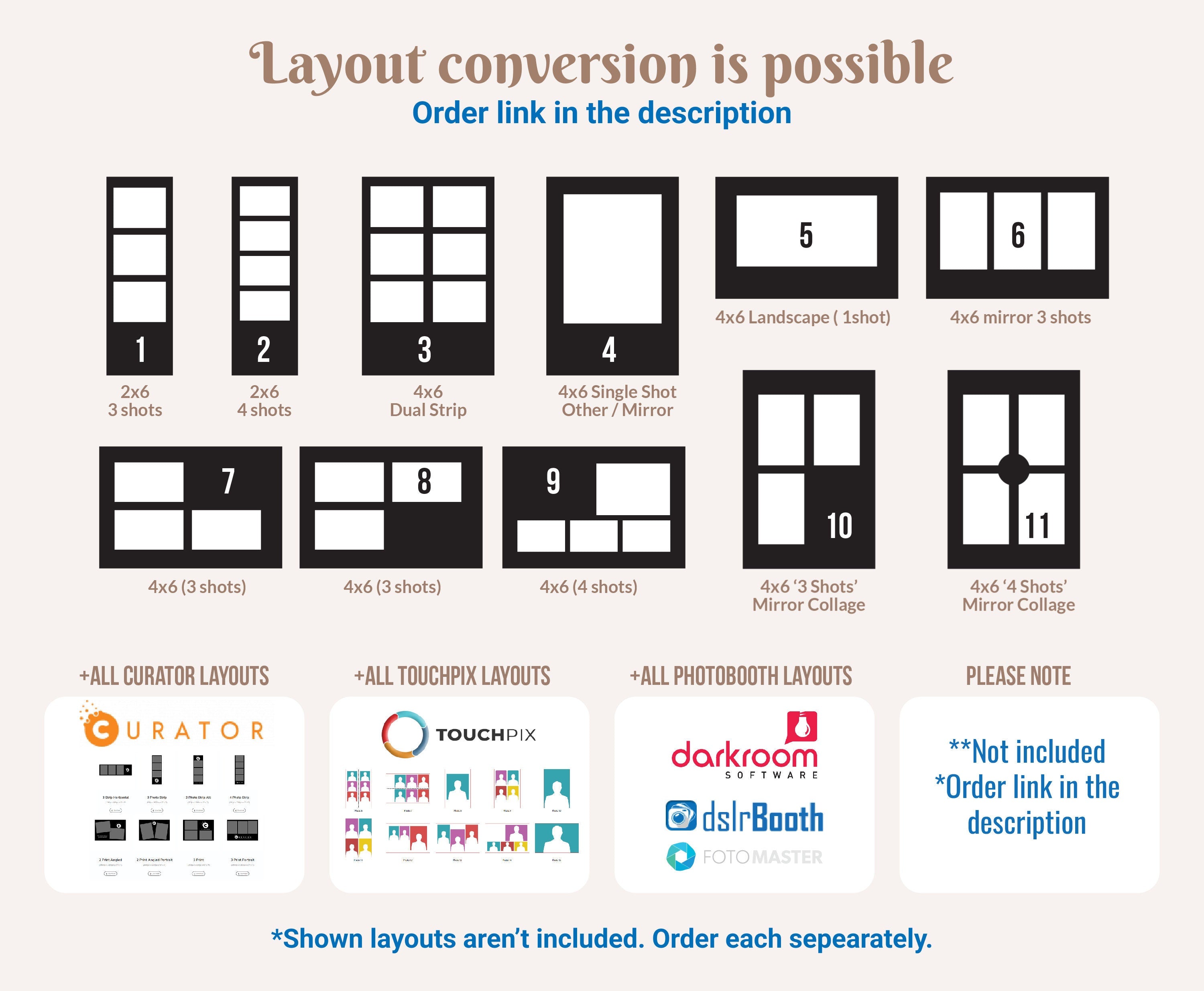 Wedding Photobooth template 4x6 with Floral blush pink flowers and greenery with gold lines 3 photo Anniversary photo booth template TB683